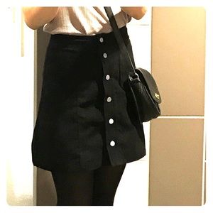 Black button down skirt